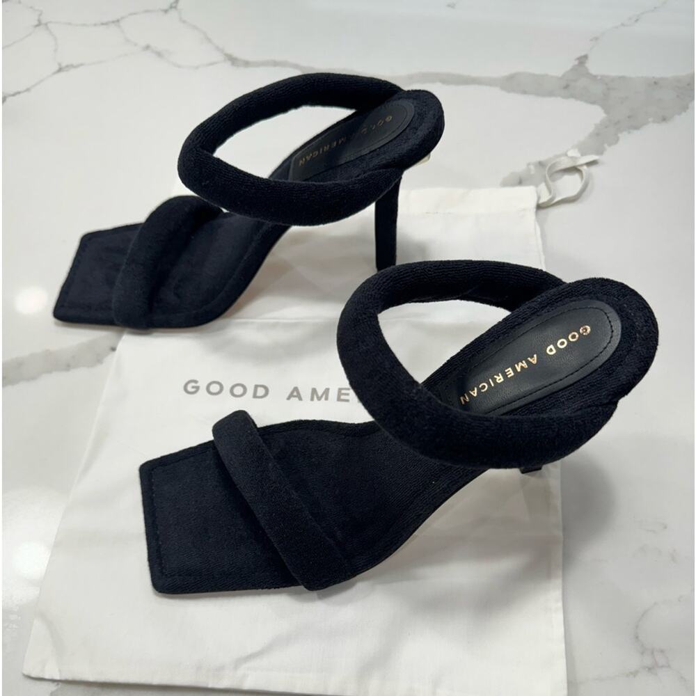 GOOD AMERICAN Terry Slip On High Heel Sandals Size 11 NEW - Picture 5 of 8